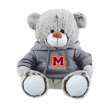 Frosted Espresso Bear Plush | Athletic Grey Hood