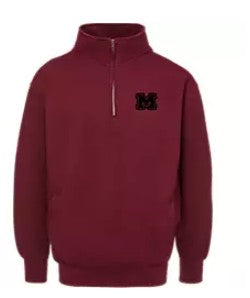 Black M Quarter Zip  | Maroon