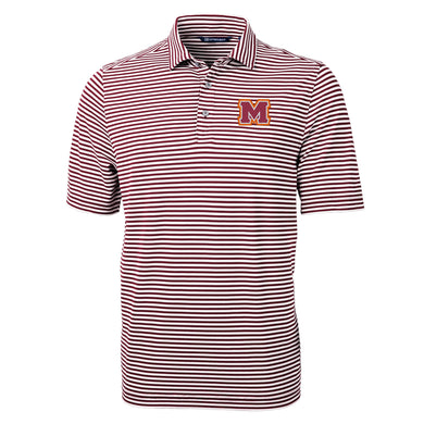 Men's Virtue Stripe Polo | Maroon/White
