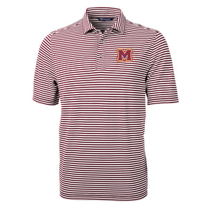 Men's Virtue Stripe Polo | Maroon/White