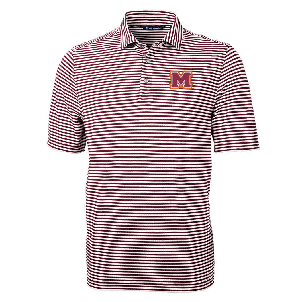 Men's Virtue Stripe Polo | Maroon/White
