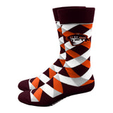 Mid-Calf Graduate Argyle Sock | Maroon/Orange