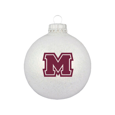Sparkle Glass Ball Ornament | White