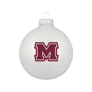 Sparkle Glass Ball Ornament | White