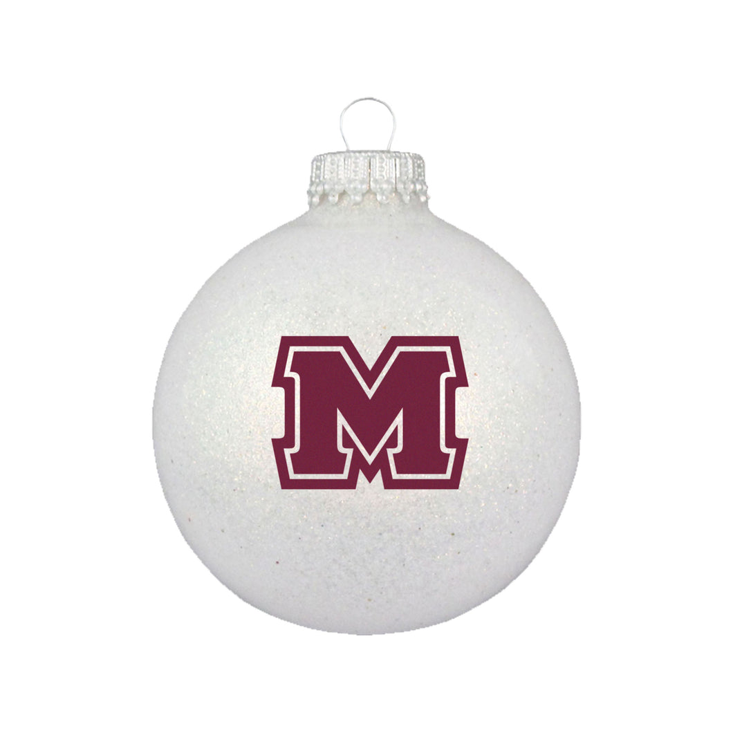 Sparkle Glass Ball Ornament | White